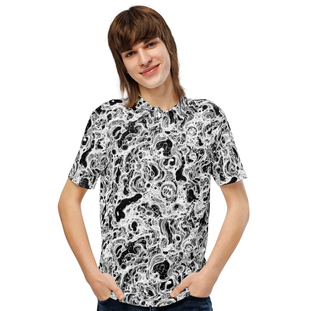 Obsidian Lace on Men's Slim Fit Polo Shirt — Front