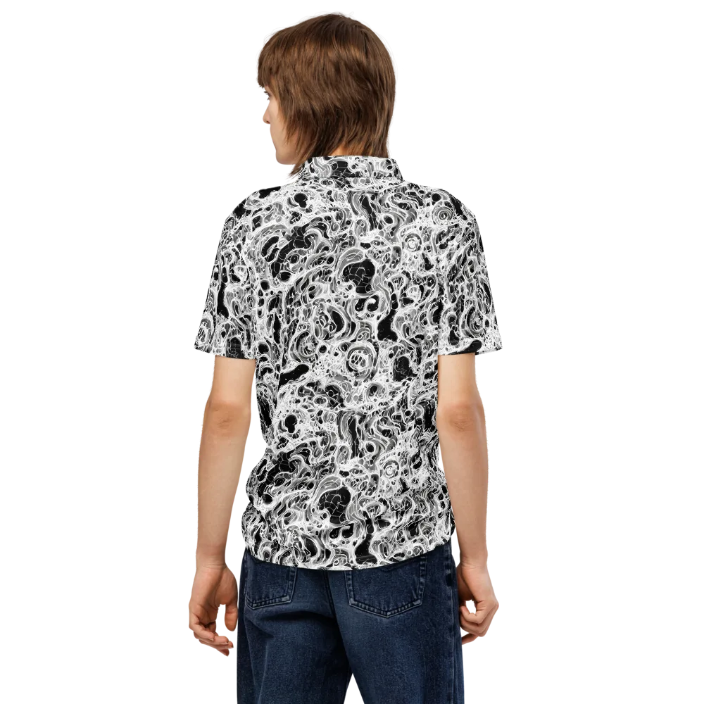 Obsidian Lace on Men's Slim Fit Polo Shirt — Back