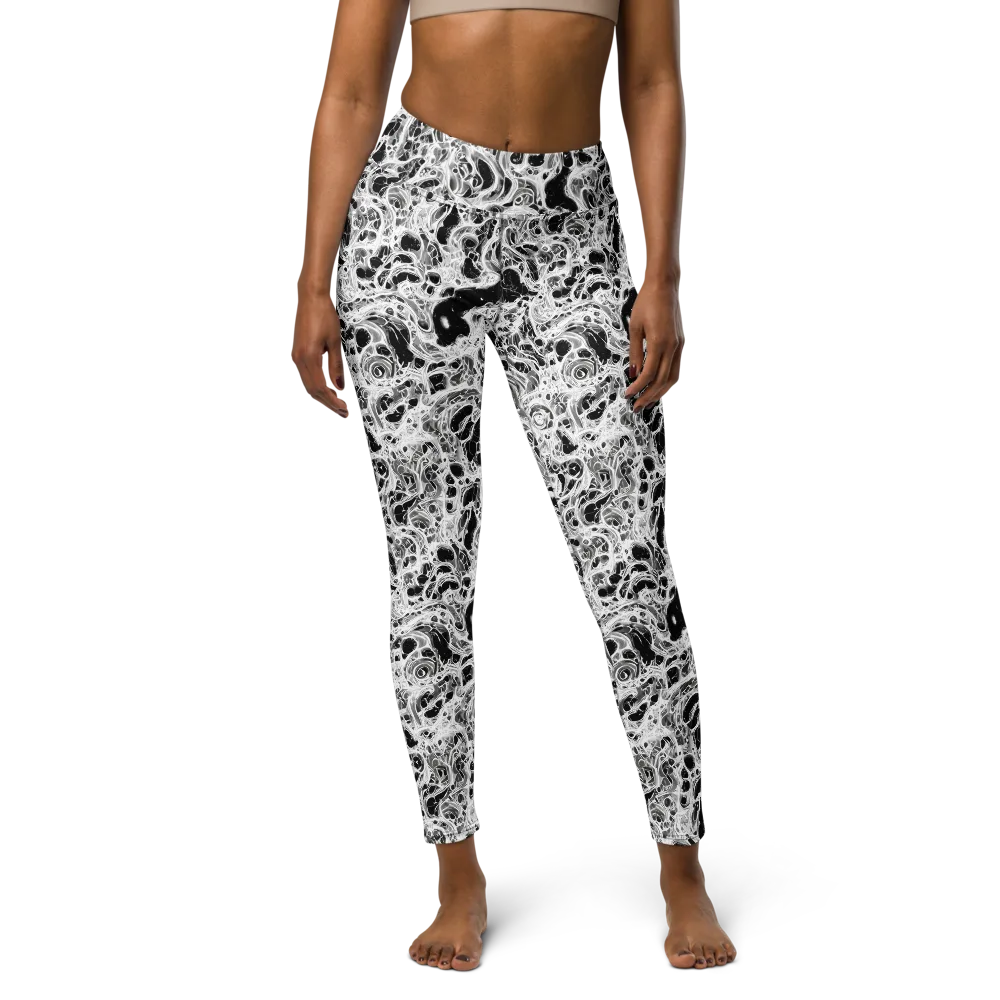 Obsidian Lace on Yoga Leggings — Front