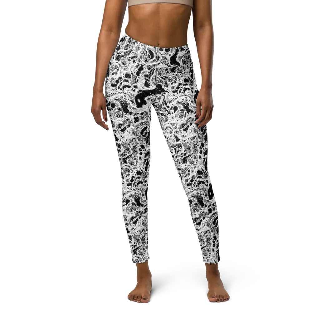 Obsidian Lace on Yoga Leggings — Front