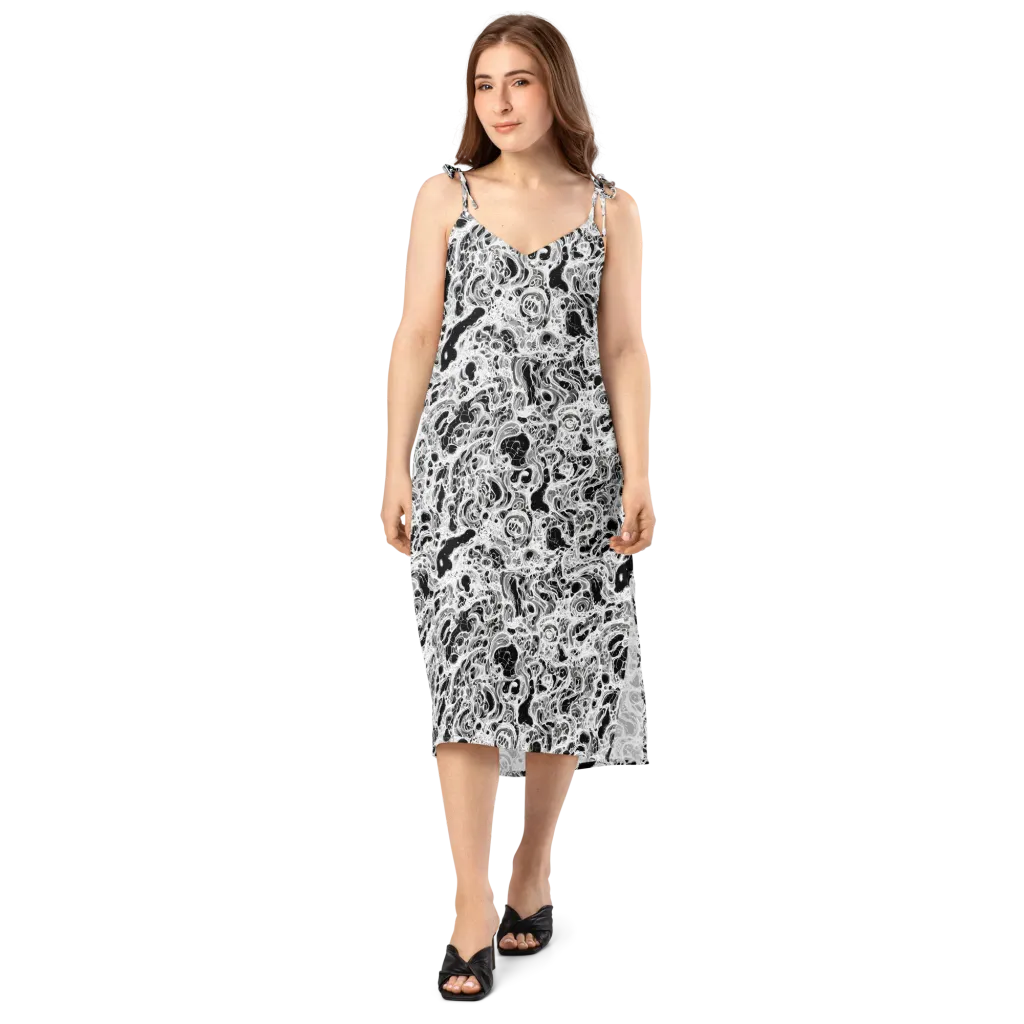 Obsidian Lace on Slip Dress — Front