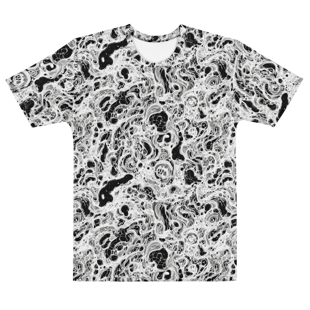 Obsidian Lace on Men's Cotton Crew Neck T-Shirt — Front