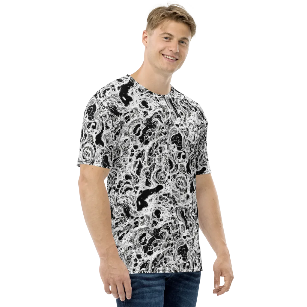Obsidian Lace on Men's Crew Neck T-Shirt — Right