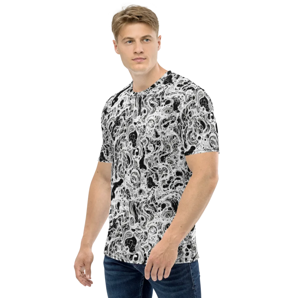 Obsidian Lace on Men's Crew Neck T-Shirt — Left