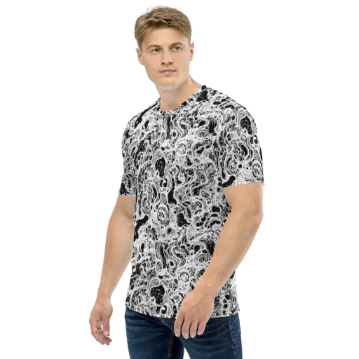 Obsidian Lace on a Men's Crew Neck T-Shirt