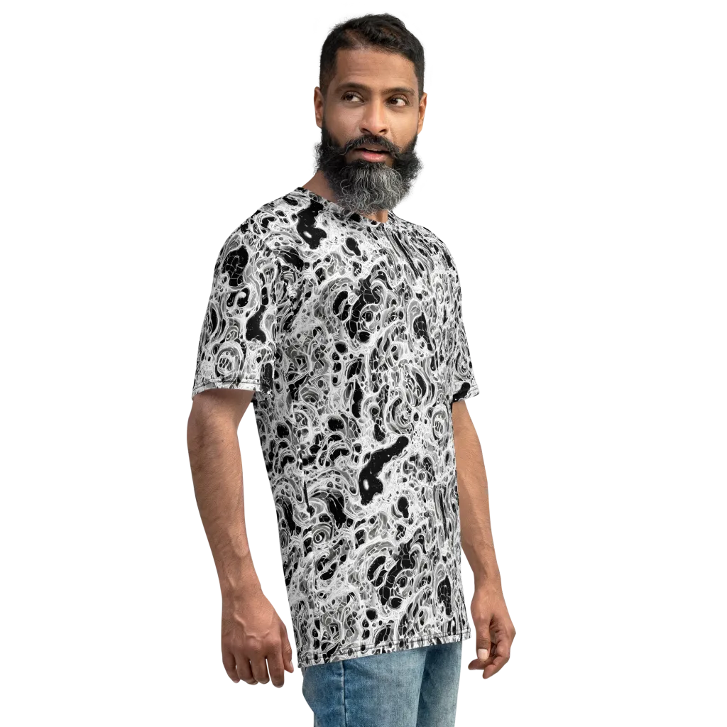 Obsidian Lace on Men's Crew Neck T-Shirt — Right