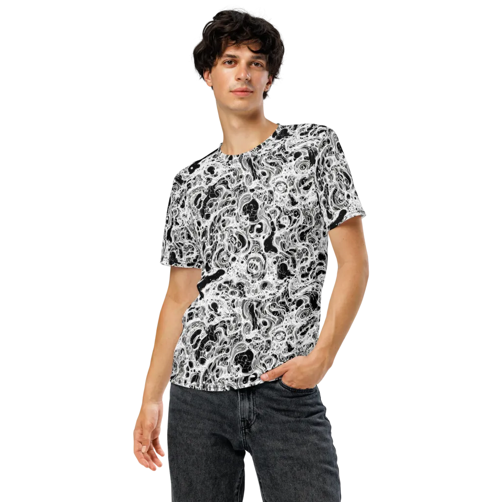 Obsidian Lace on Men's Crew Neck T-Shirt — Front
