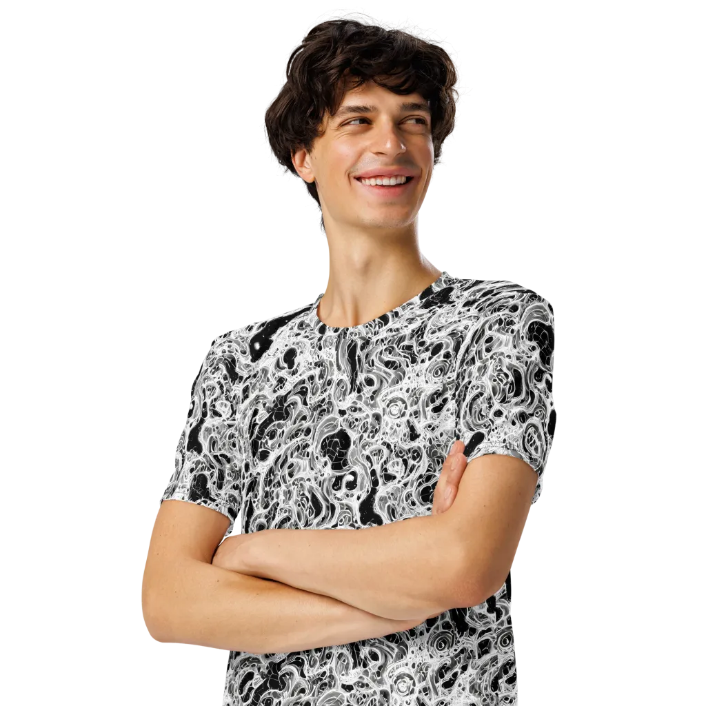 Obsidian Lace on Men's Crew Neck T-Shirt — Left Front