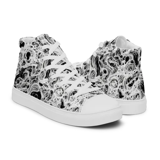 Obsidian Lace on a Men's High Top Canvas Shoes