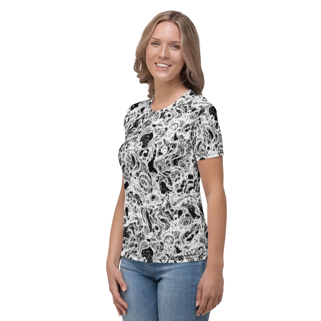 Obsidian Lace on Women's Crew Neck T-Shirt — Left