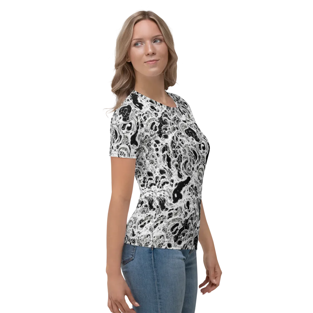 Obsidian Lace on Women's Crew Neck T-Shirt — Right