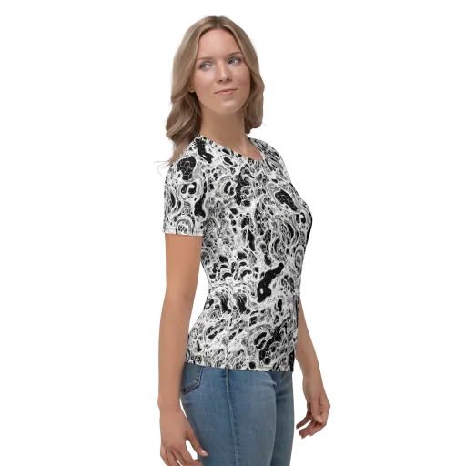 Obsidian Lace on a Women's Crew Neck T-Shirt