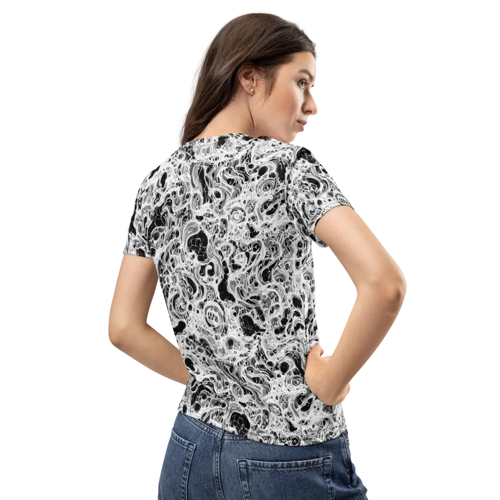 Obsidian Lace on Women's Crew Neck T-Shirt — Back