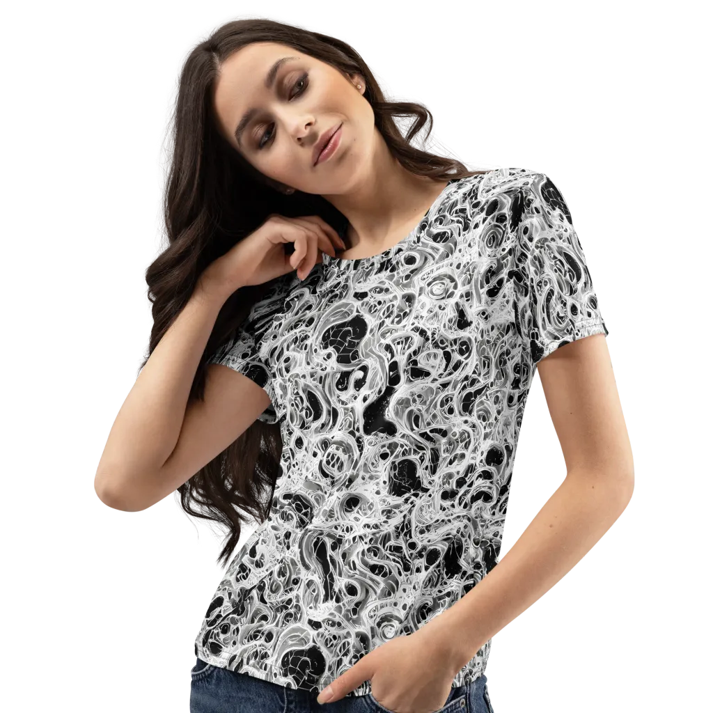 Obsidian Lace on Women's Crew Neck T-Shirt — Left Front
