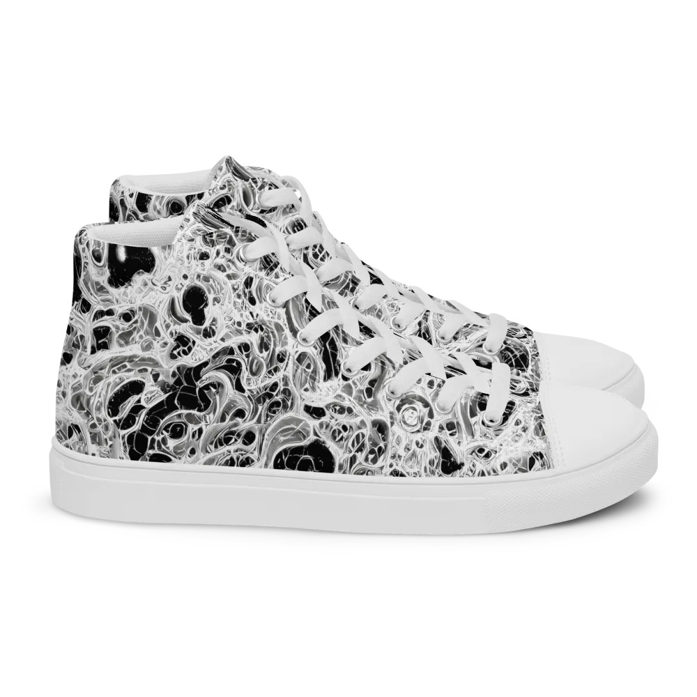 Obsidian Lace on Women's High Top Canvas Shoes — Right