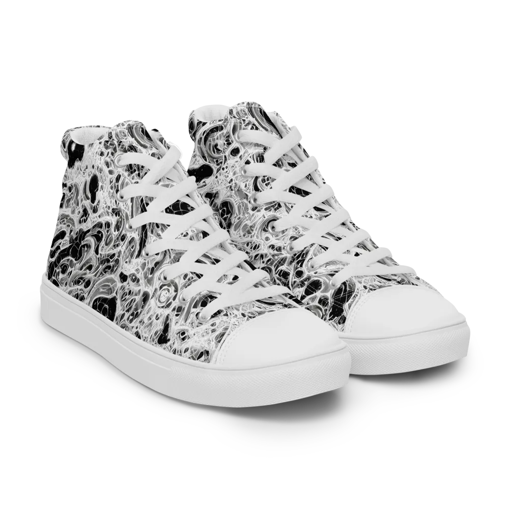 Obsidian Lace on Women's High Top Canvas Shoes — Right Front