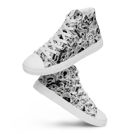 Obsidian Lace on a Women's High Top Canvas Shoes