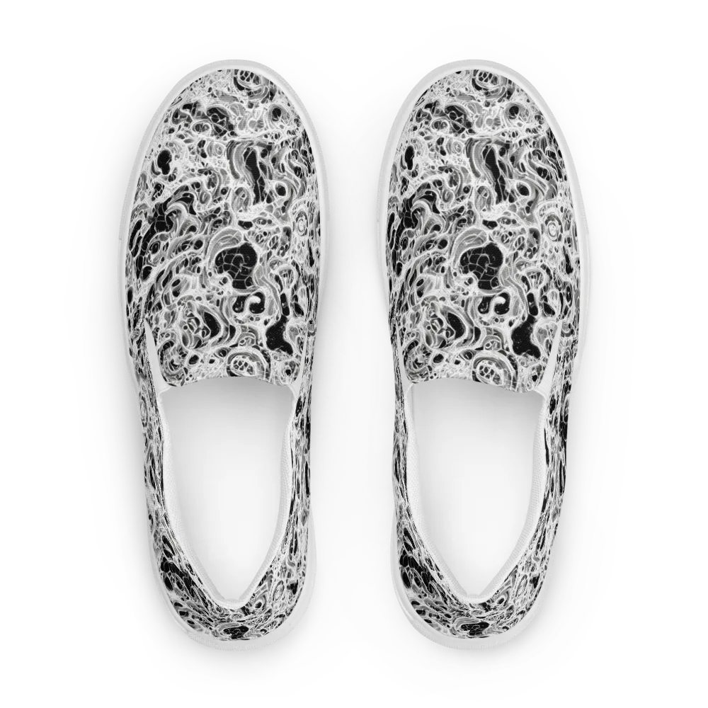 Obsidian Lace on Men's Slip-On Canvas Shoes — Front