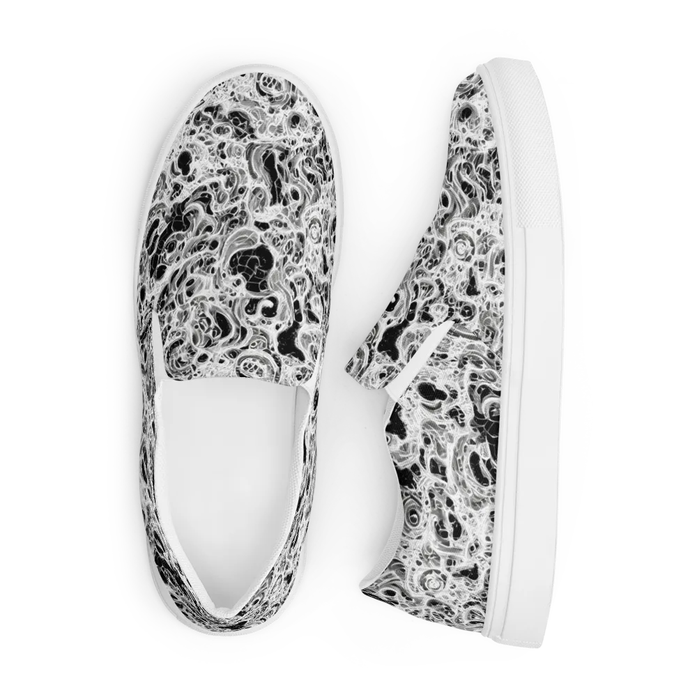 Obsidian Lace on Men's Slip-On Canvas Shoes — Front