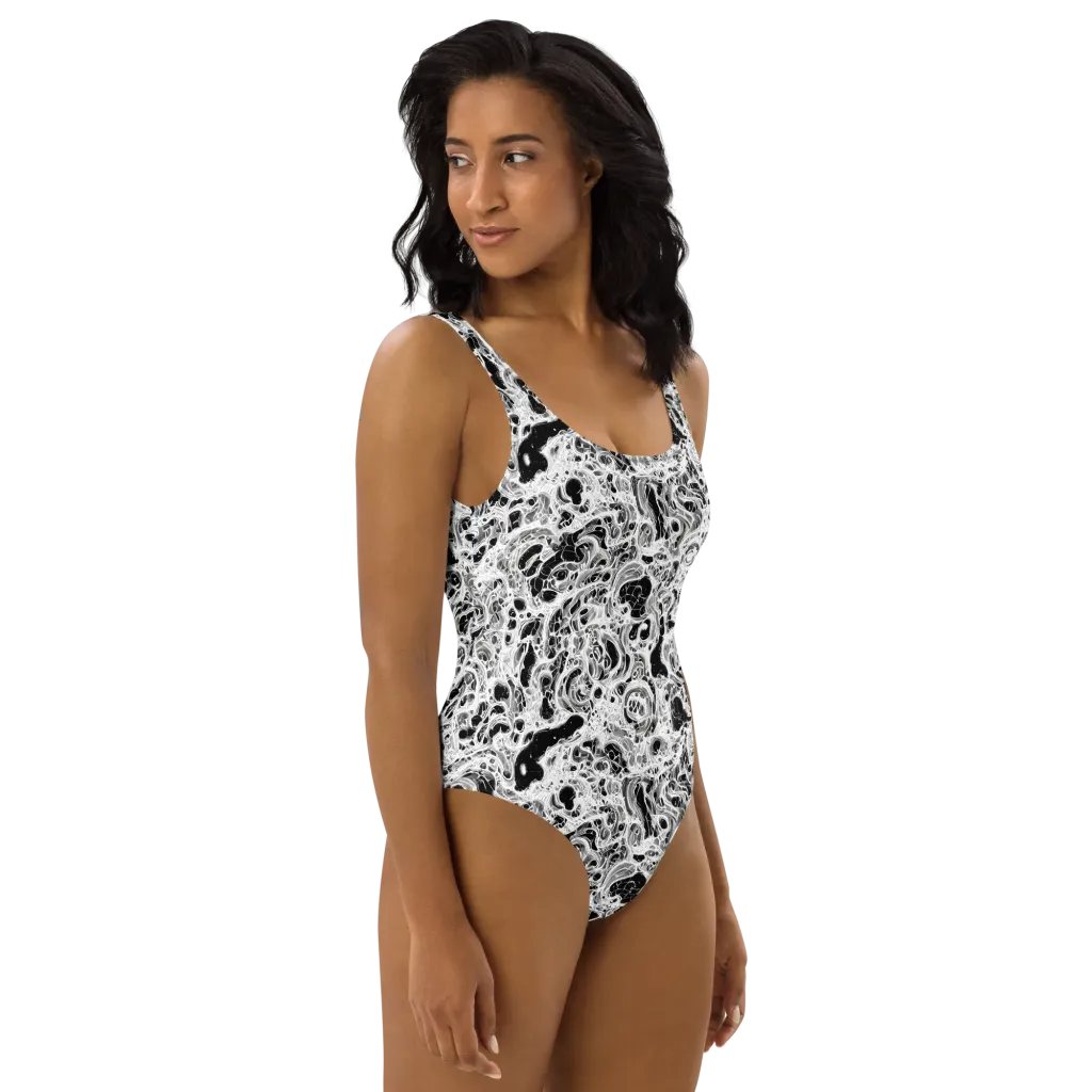 Obsidian Lace on One-Piece Swimsuit — Right