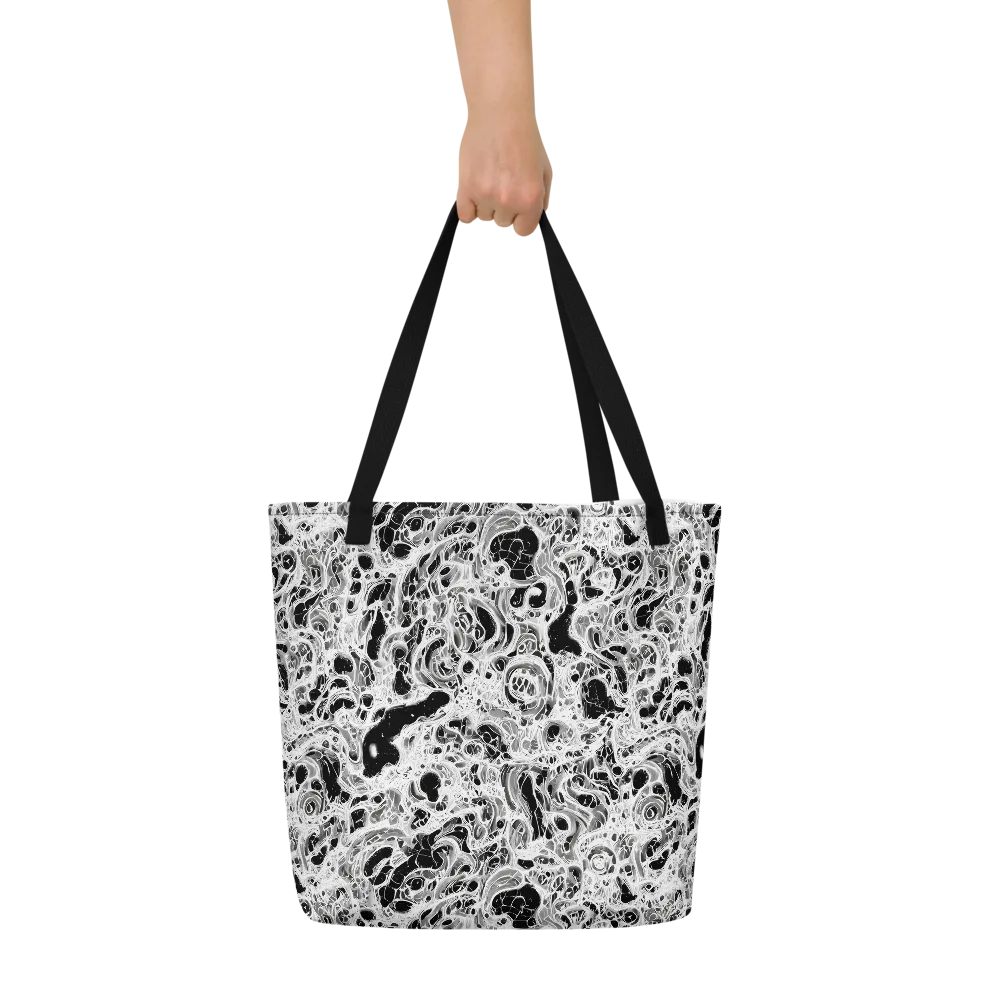 Obsidian Lace on Large Tote Bag W/ Pocket — Front