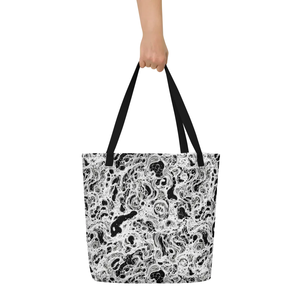 Obsidian Lace on Large Tote Bag W/ Pocket — Front