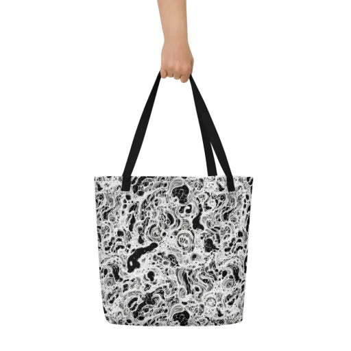 Obsidian Lace on a Large Tote Bag W/ Pocket