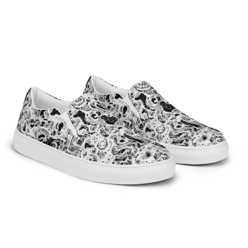 Obsidian Lace on Women's Slip-On Canvas Shoes — Right Front