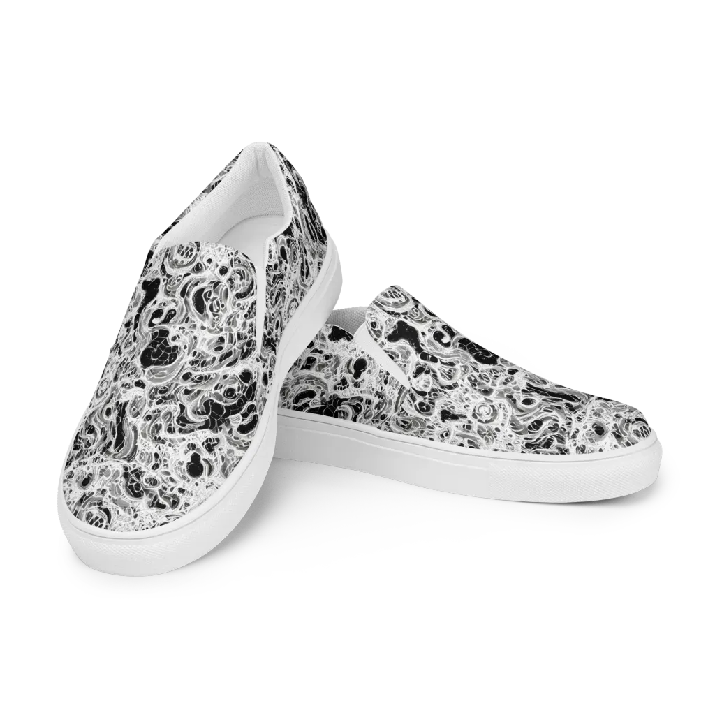 Obsidian Lace on Women's Slip-On Canvas Shoes — Left Front