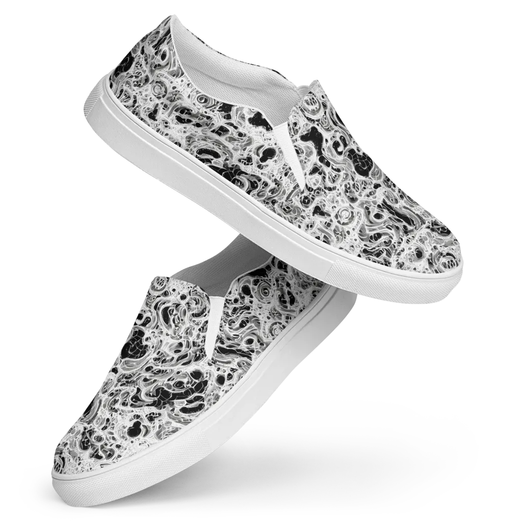 Obsidian Lace on Women's Slip-On Canvas Shoes — Front
