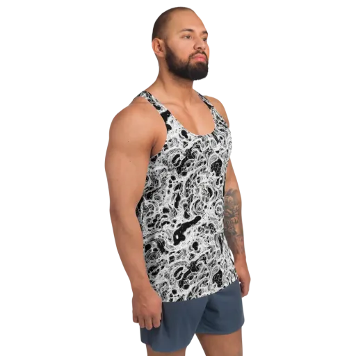 Obsidian Lace on a Men's Tank Top