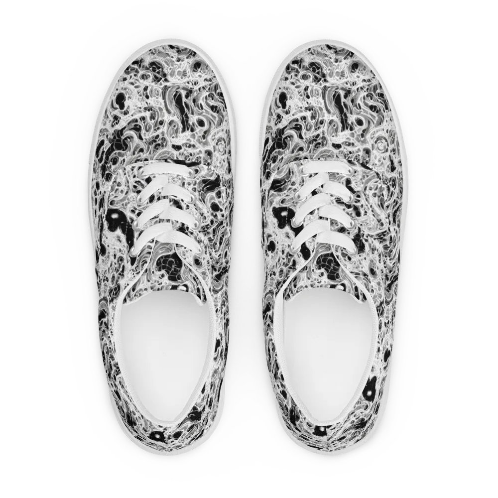 Obsidian Lace on Men's Lace-Up Canvas Shoes — Front
