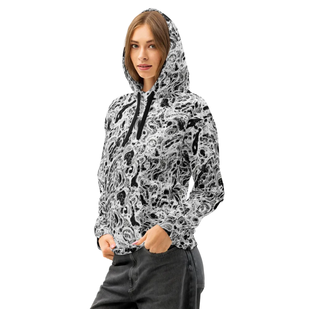 Obsidian Lace on Cotton Hoodie — Left Front