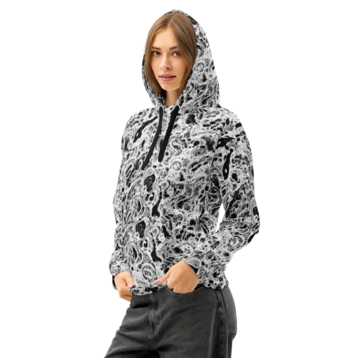 Obsidian Lace on a Cotton Hoodie