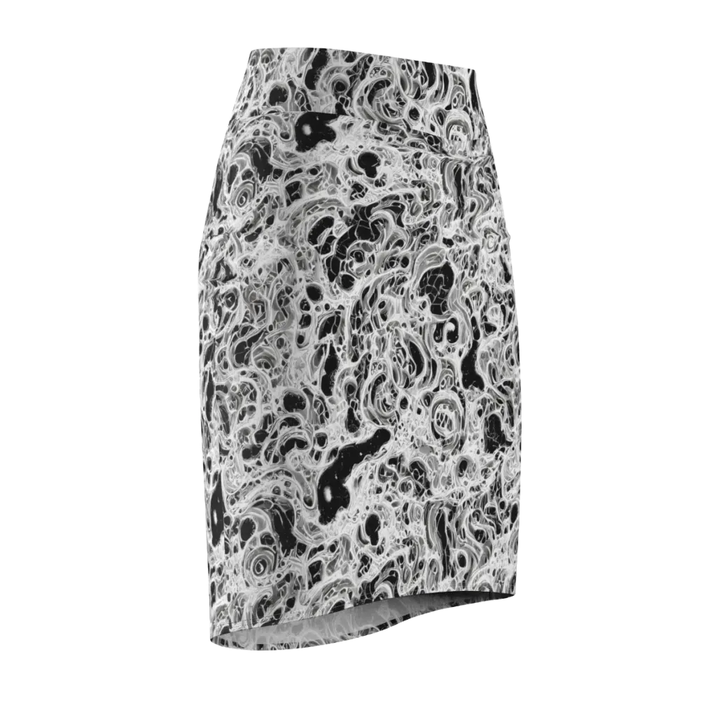 Obsidian Lace on Pencil Skirt — Front Side