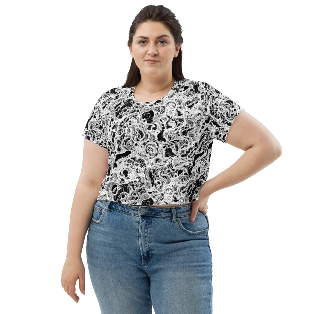 Obsidian Lace on Crop Tee — Front