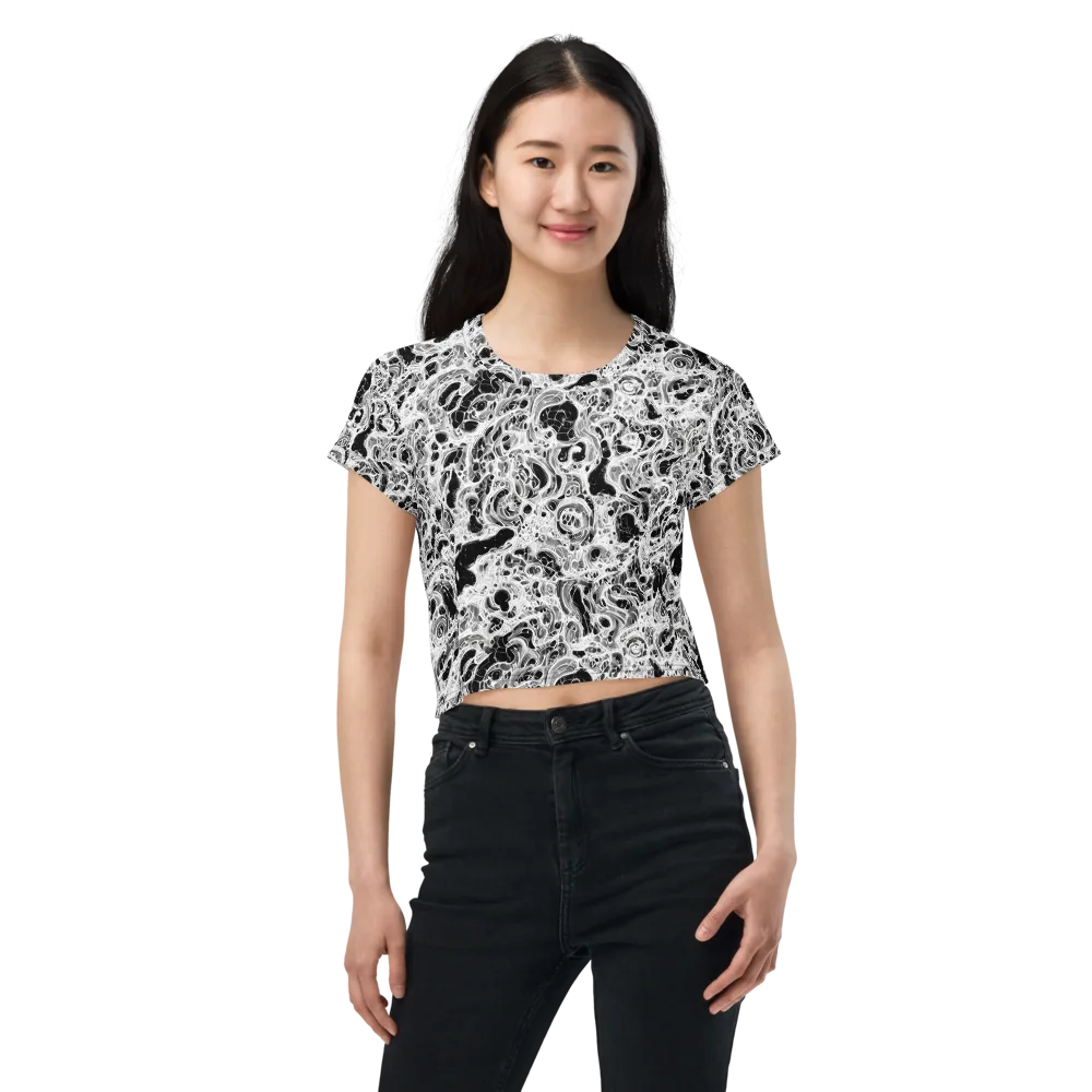 Obsidian Lace on Crop Tee — Front
