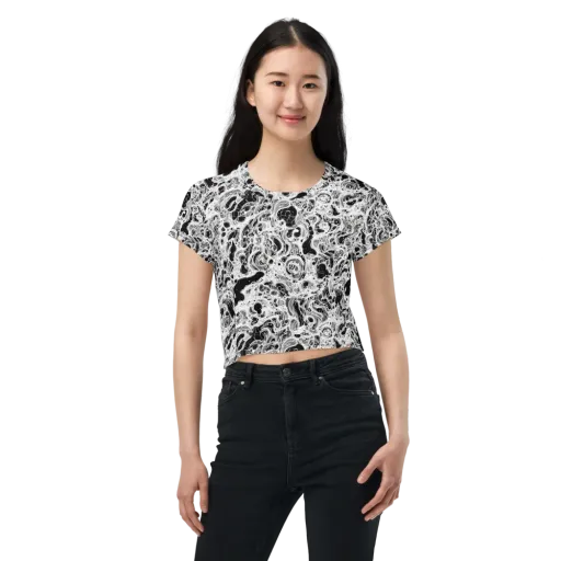 Obsidian Lace on a Crop Tee