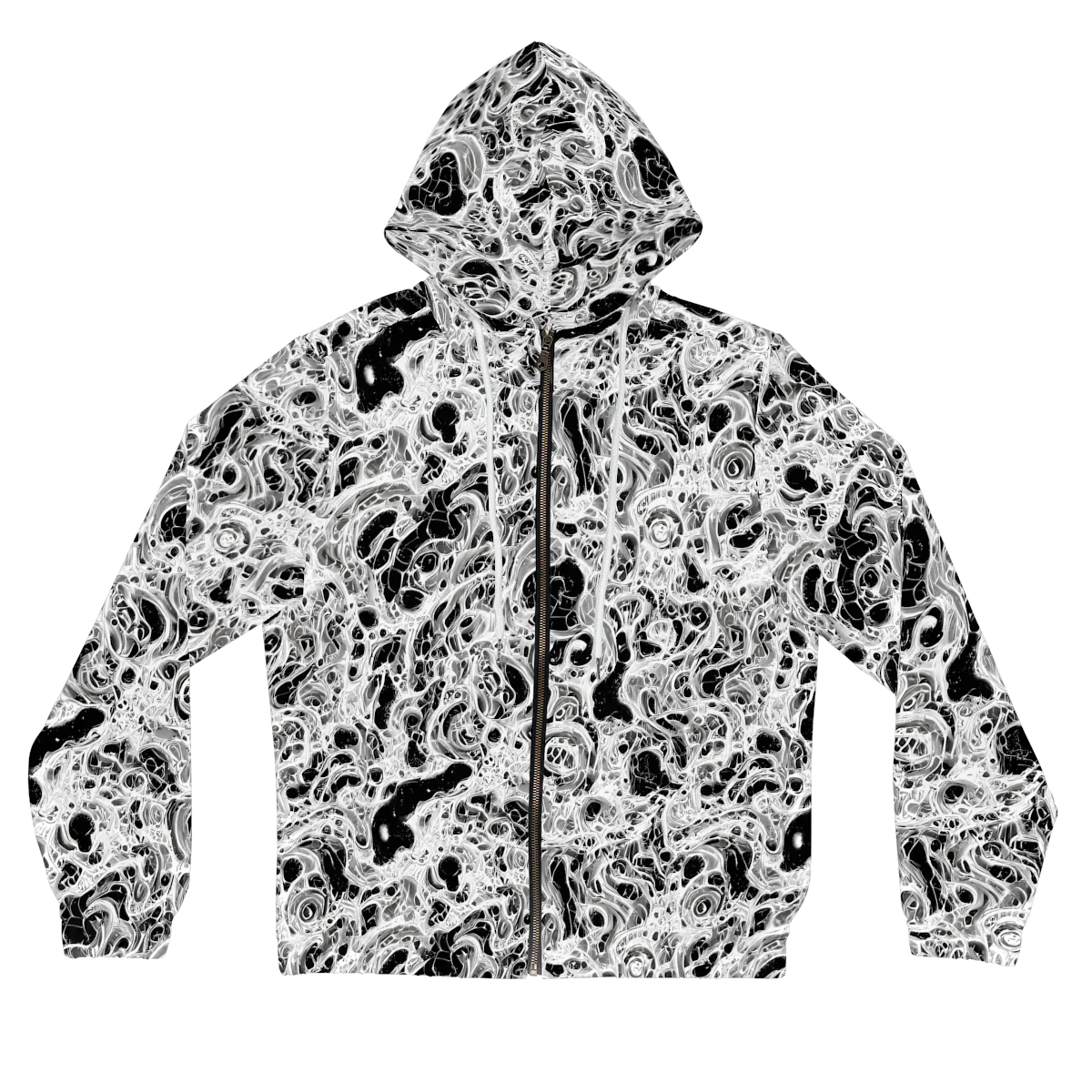 Obsidian Lace on Women's Full-Zip Hoodie — Front