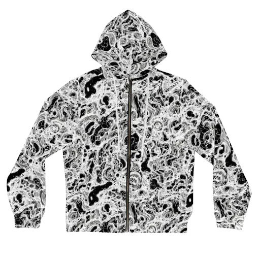 Obsidian Lace on a Women's Full-Zip Hoodie