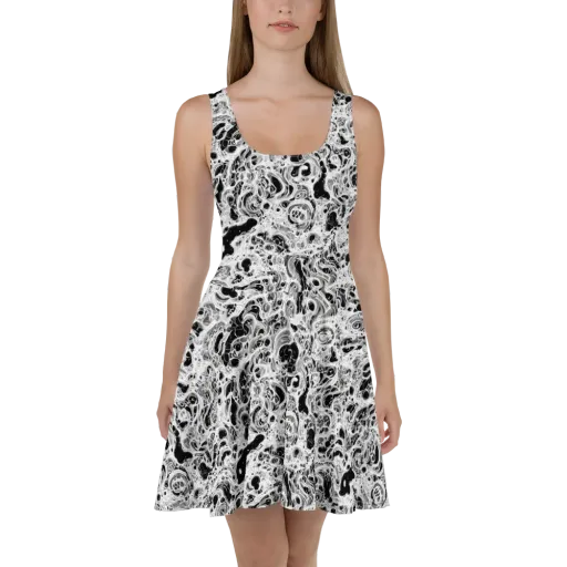 Obsidian Lace on a Skater Dress