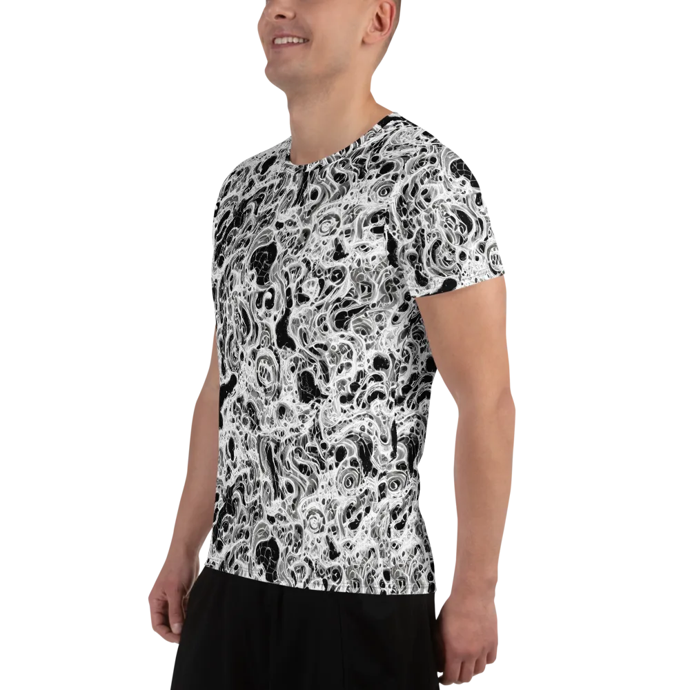 Obsidian Lace on Men's Athletic T-Shirt — Left