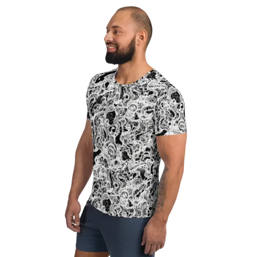 Obsidian Lace on a Men's Athletic T-Shirt