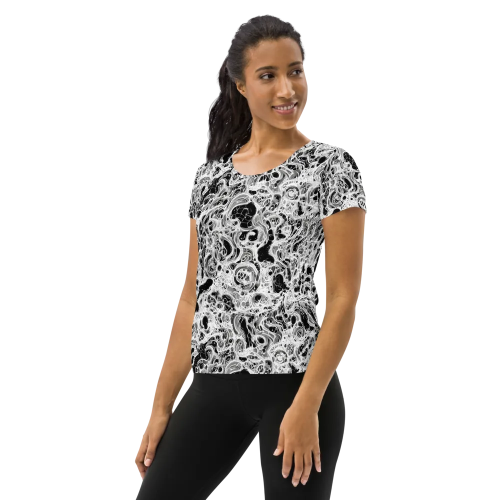 Obsidian Lace on Women's Athletic T-Shirt — Left