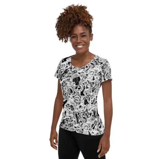 Obsidian Lace on a Women's Athletic T-Shirt