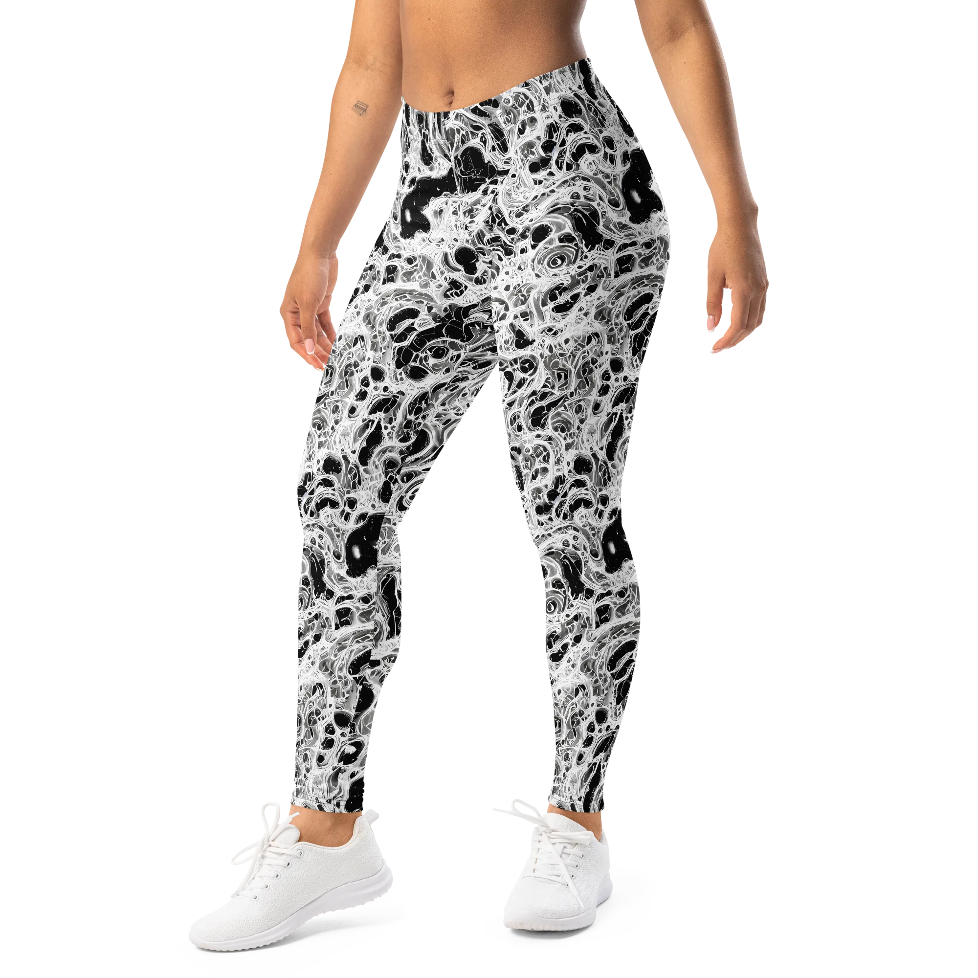Obsidian Lace on Leggings — Left Front