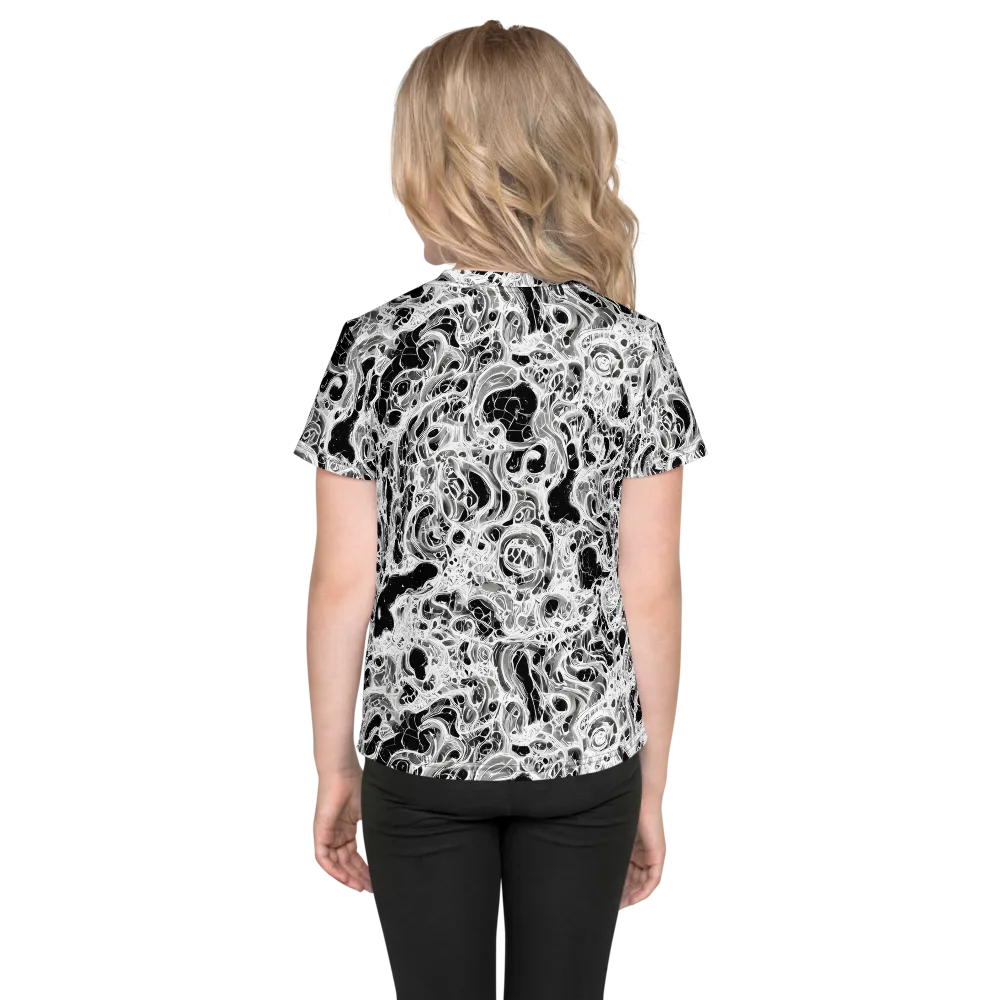 Obsidian Lace on Kids Crew Neck T-Shirt — Back