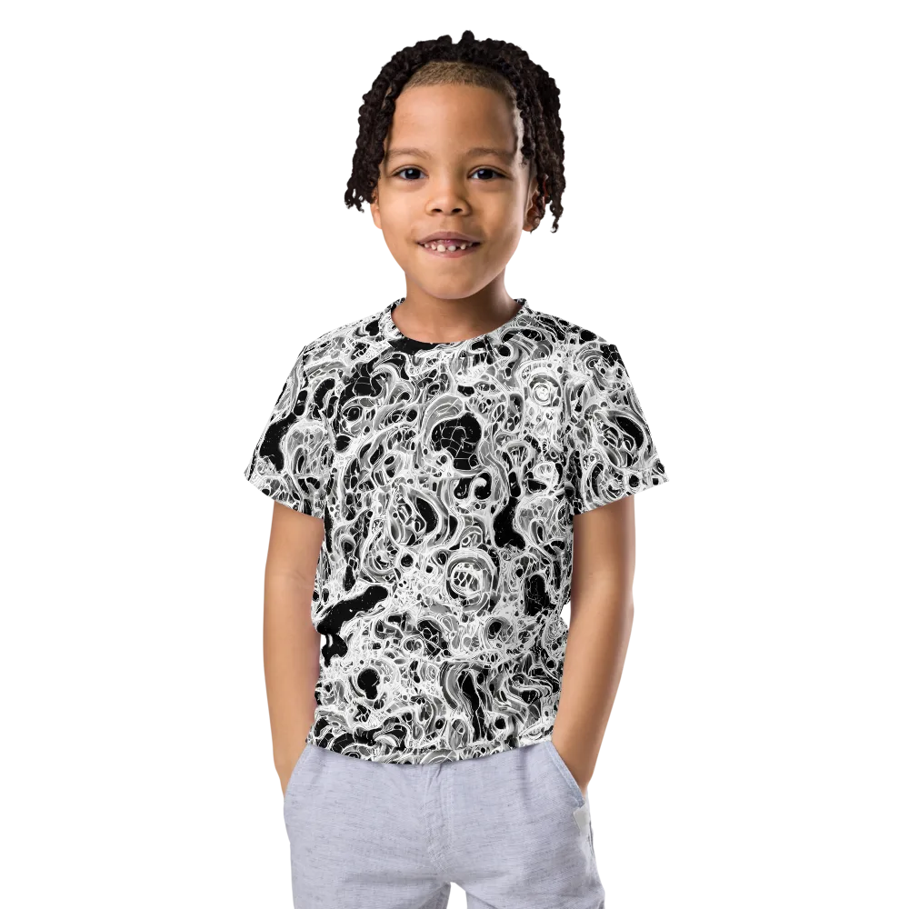 Obsidian Lace on Kids Crew Neck T-Shirt — Front