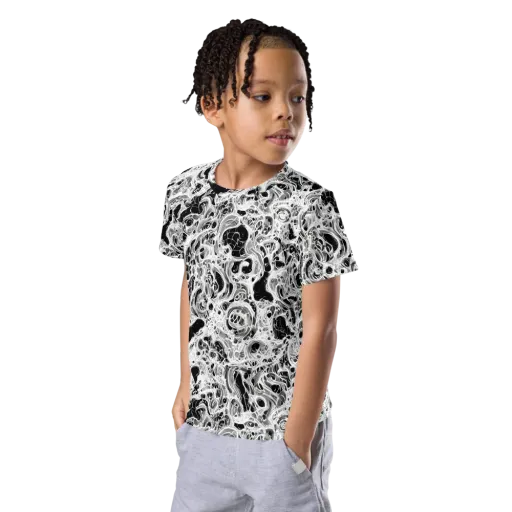 Obsidian Lace on a Kids Crew Neck T-Shirt