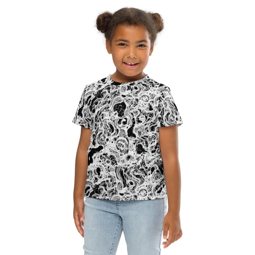 Obsidian Lace on Kids Crew Neck T-Shirt — Front